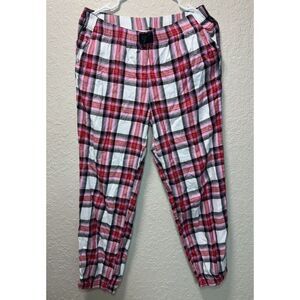 Victoria's Secret Flannel Plaid Pajama Sleep Elastic‎ Jogger Bottom Medium #25